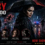 Baby Do Die Do Movie Review: एक अलग अंदाज़ में बनी थ्रिलर फिल्म 11 Baby Do Die Do movie poster featuring Huma Qureshi as a deaf-mute contract killer holding an umbrella in heavy rain, with Sikandar Kher, Chunky Pandey, neon-lit crime city, revenge theme, and noir cinematic atmosphere.